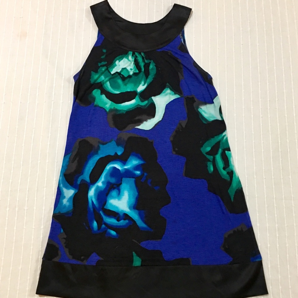 Vintage Express - early 2000s Bold,floral swing dress-